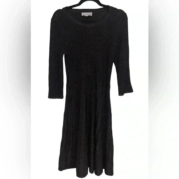 Nanette Lepore Chocolate Brown Fit & Flare Knit Dress with shimmer size Medium - Picture 1 of 10